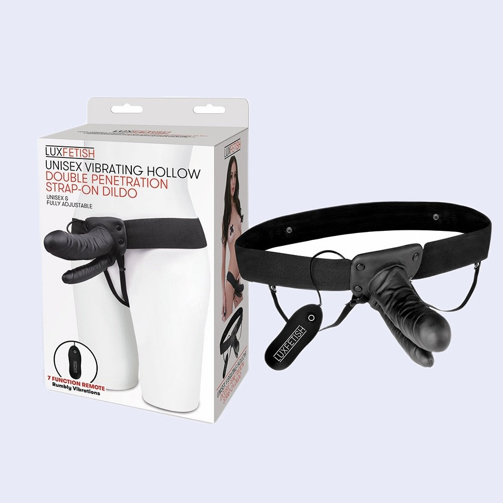 Lux Fetish Unisex Vibrating Hollow Strap-On