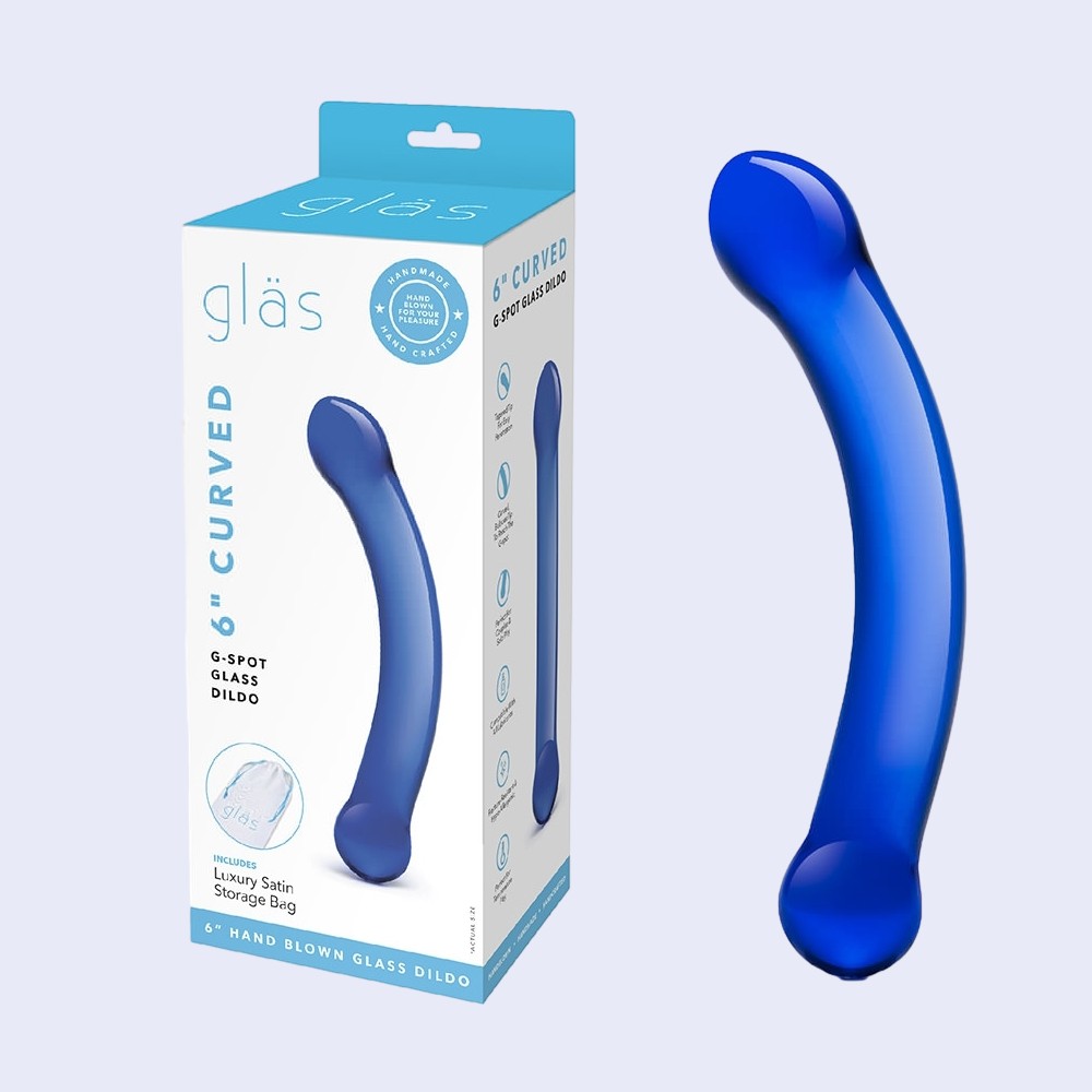 GLAS 6 Inch Curved G-Spot Glass Dildo