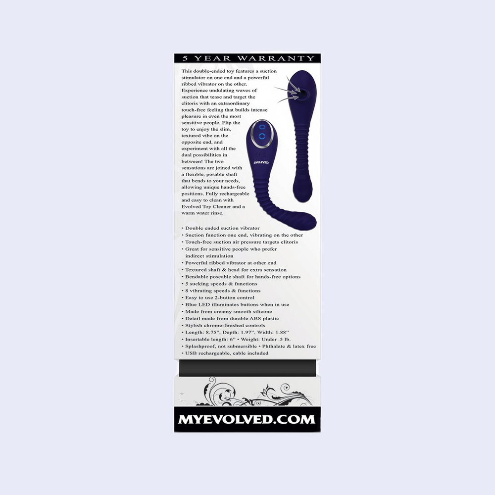 Bendable Sucker Double Ended Suction Vibrator