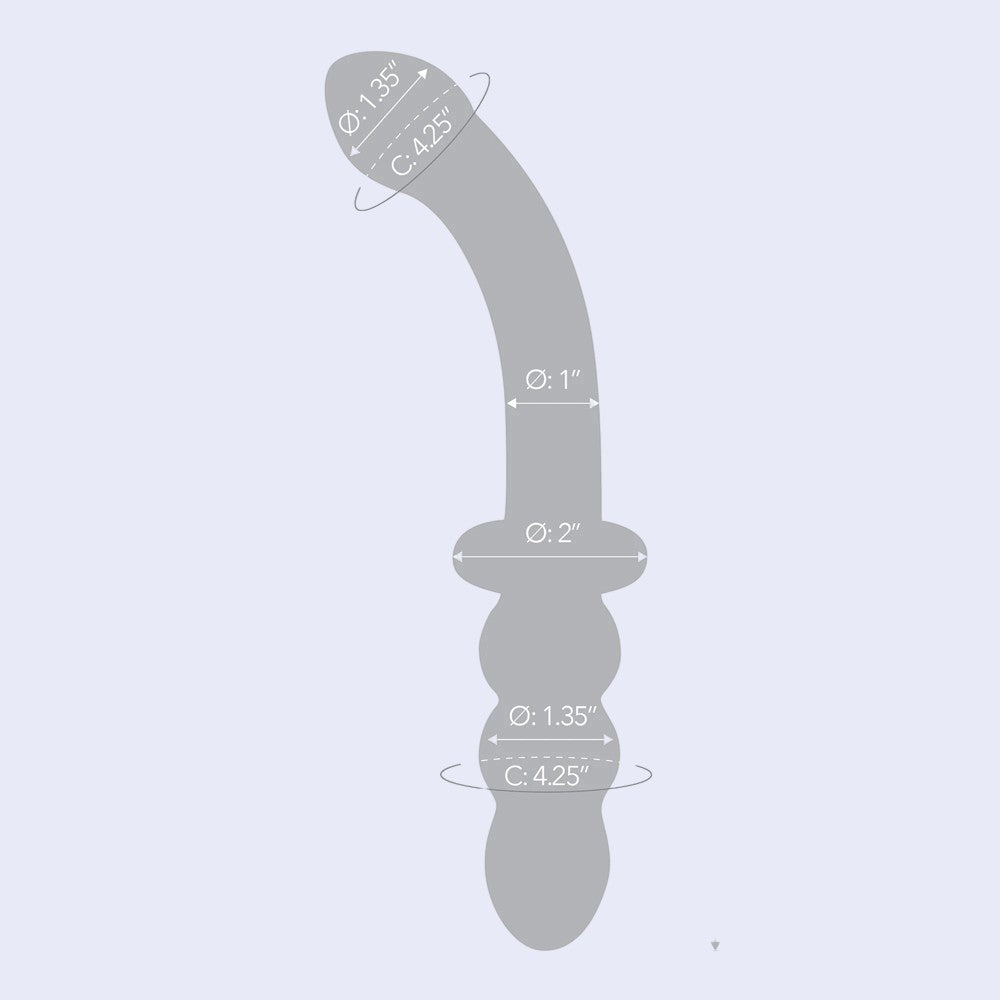 GLAS 12" Girthy Ribbed Glass Dildo