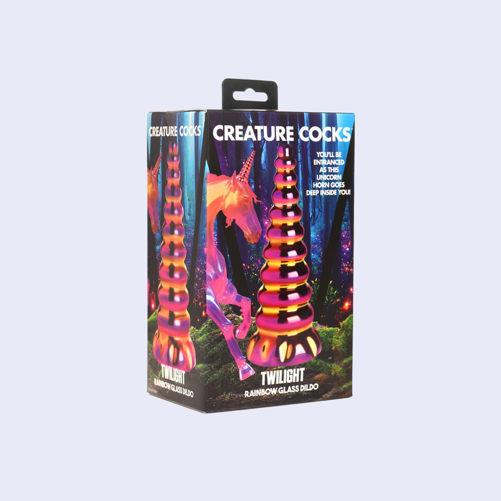 Creature Cocks Twilight Rainbow Glass Dildo 7.5 Inch