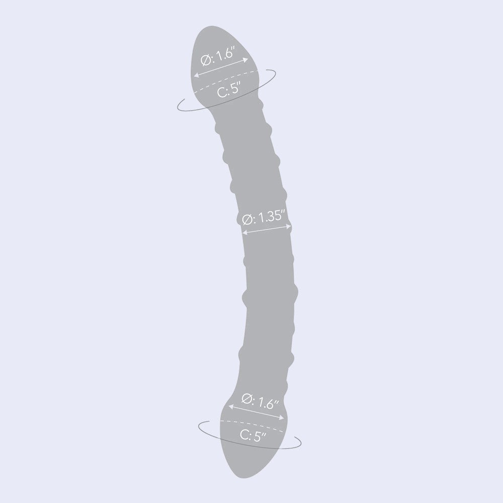 GLAS 12 Inch Girthy Double Trouble Glass Dildo