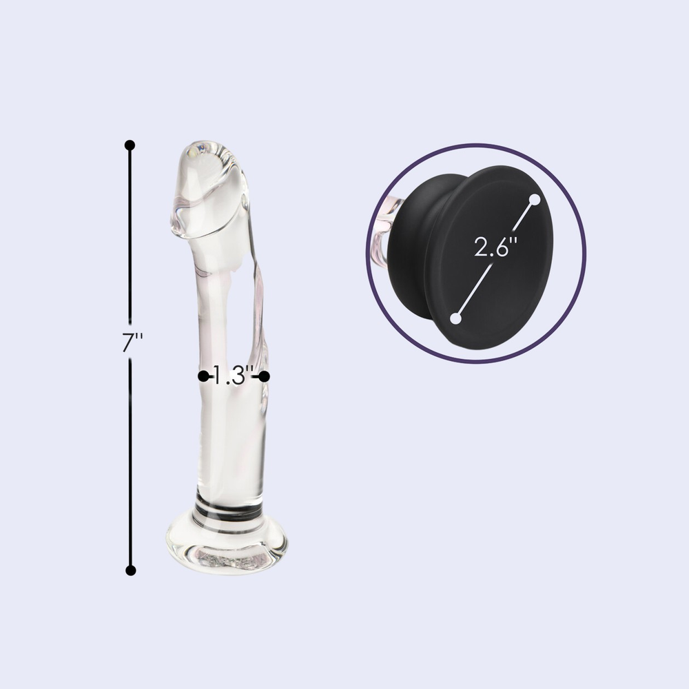 Curve Novelties Pleasure Crystals 7 Inch Glass Dildo