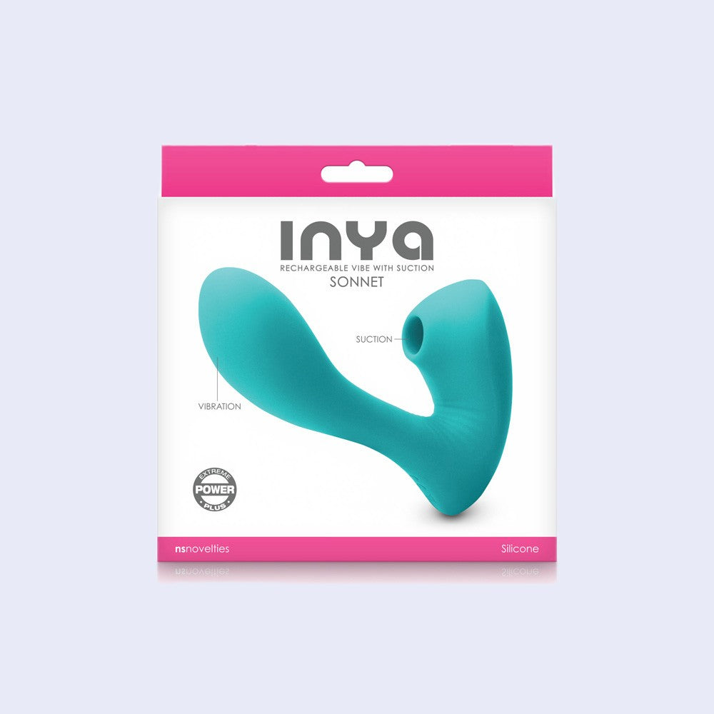 Inya Sonnet Teal - G-Spot Vibrator with Clitoral Suction