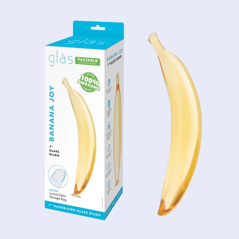 GLAS Banana Joy 7 Inch Glass Dildo