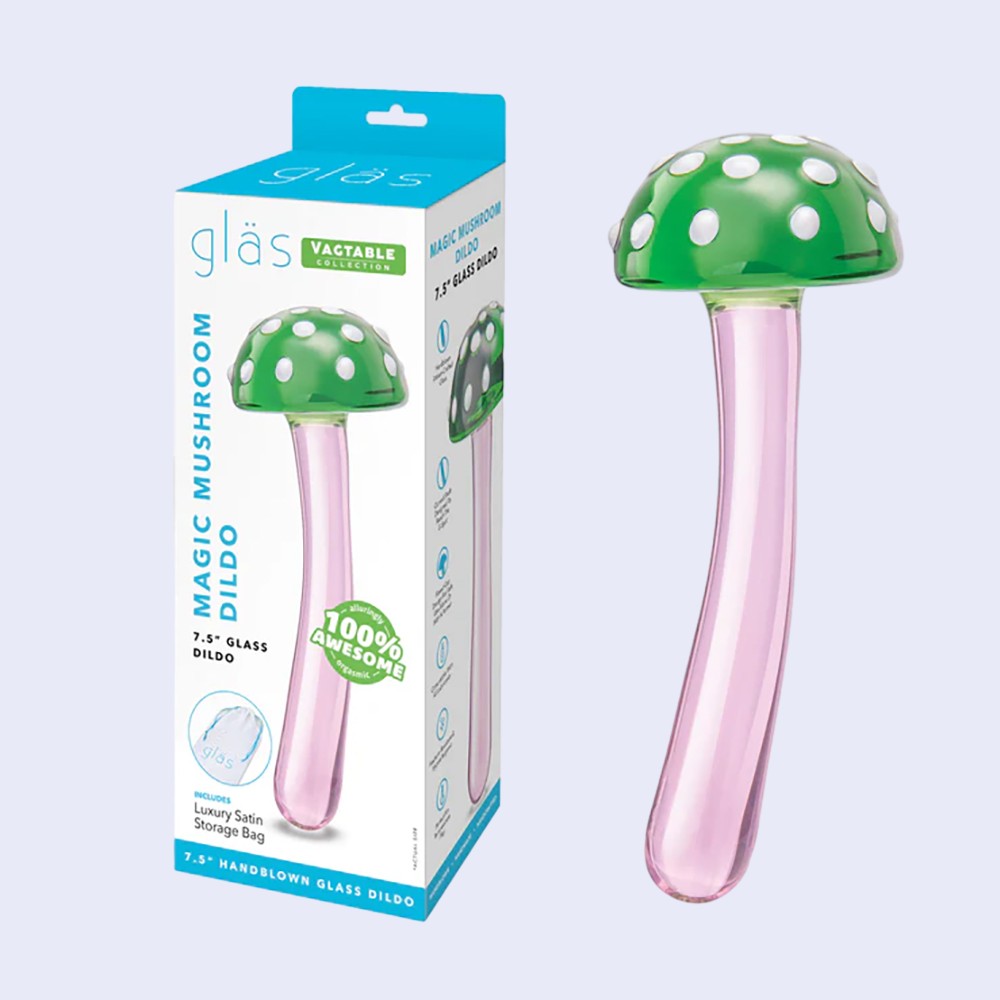 GLAS Magic Mushroom 7.5 Inch Glass Dildo