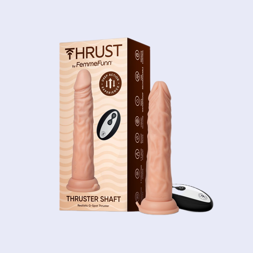 Realistic Thruster Shaft Cream Dildo | La Pepa Realistic Thruster Shaft Cream Dildo | La Pepa