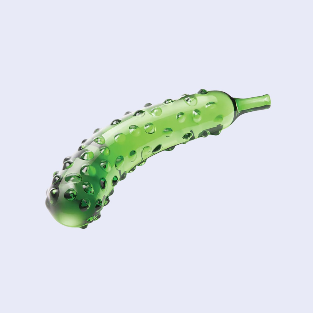 GLAS Caressing Cucumber 8.25 Inch Glass Dildo