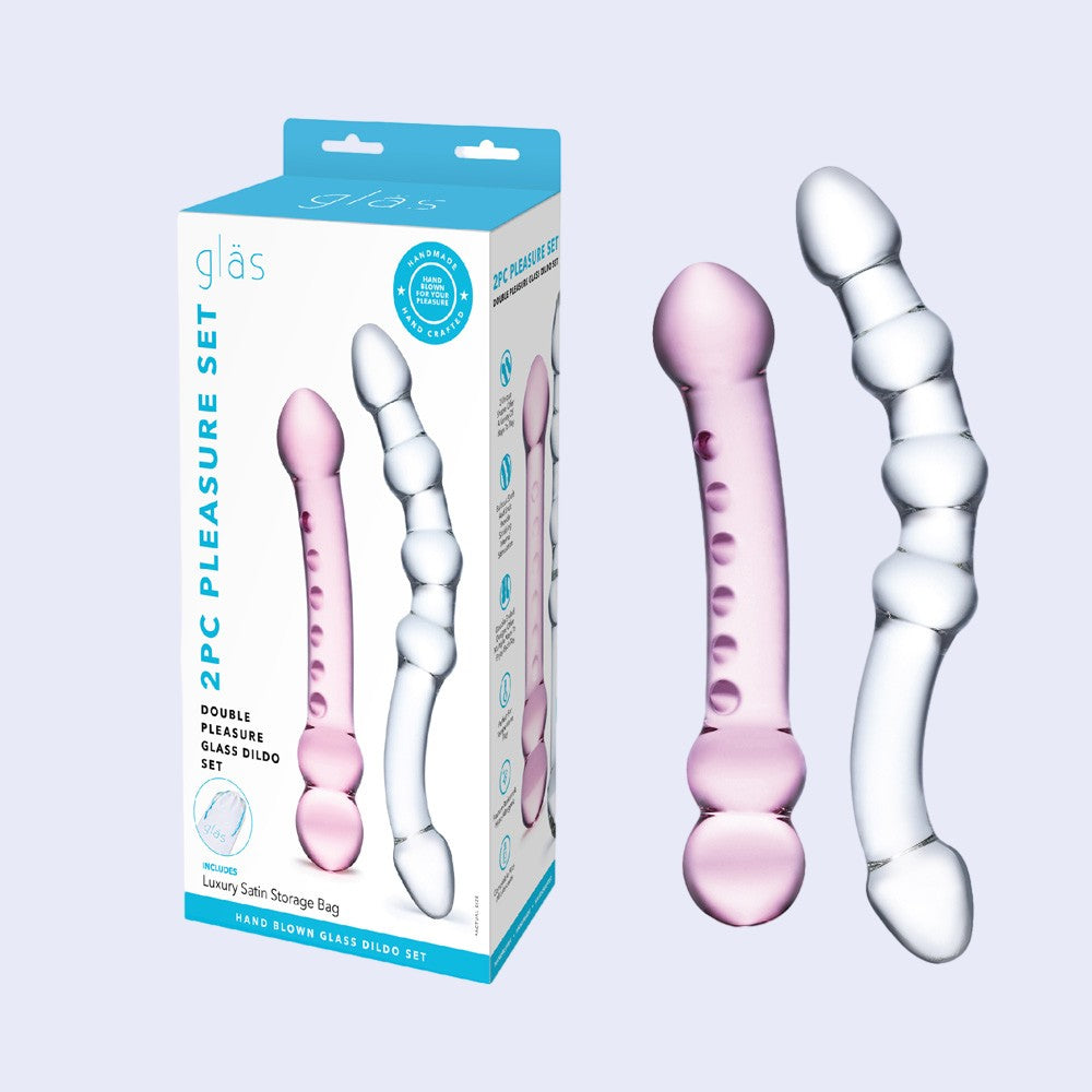 GLAS 8.5 Inch Double-Ended Glass Dildo Set