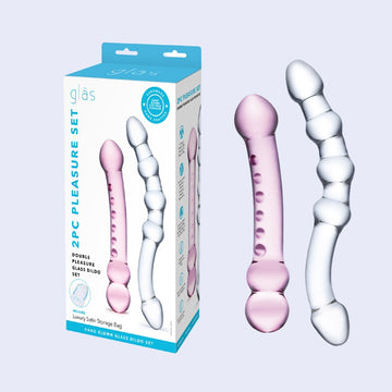 GLAS 8.5 Inch Double-Ended Glass Dildo Set