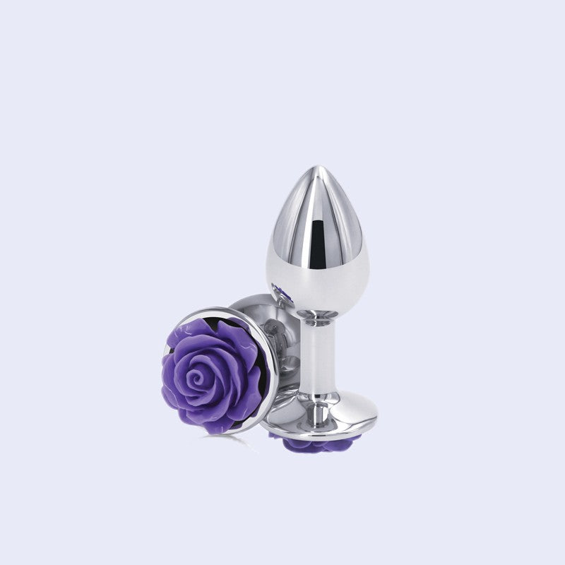 Rear Assets Rose Small Purple Metal Plug