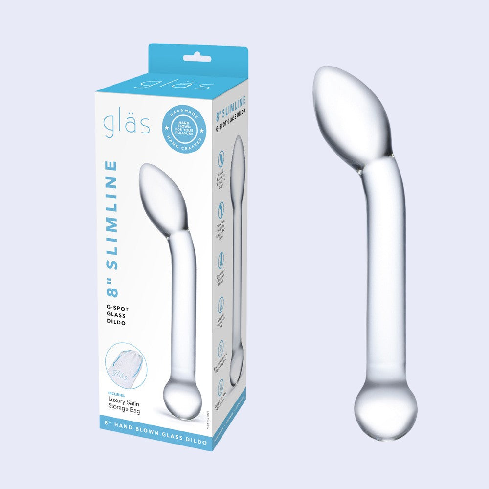 GLAS 8 Inch Slimline G-Spot Glass Dildo