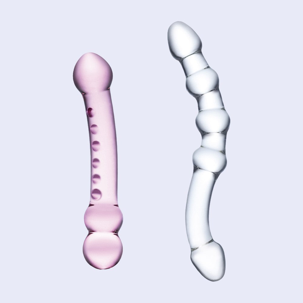 GLAS 8.5 Inch Double-Ended Glass Dildo Set