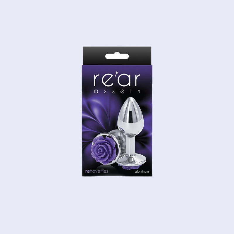 Rear Assets Rose Small Purple Metal Plug