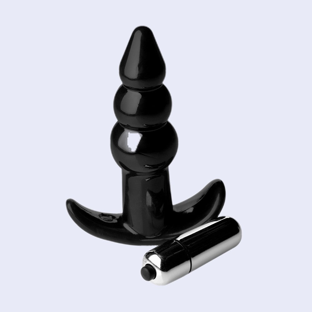 Frisky Bubbling Noir Anal Plug with Bullet