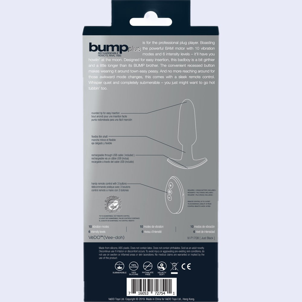 Bump Plus Rechargeable Remote Anal Vibe