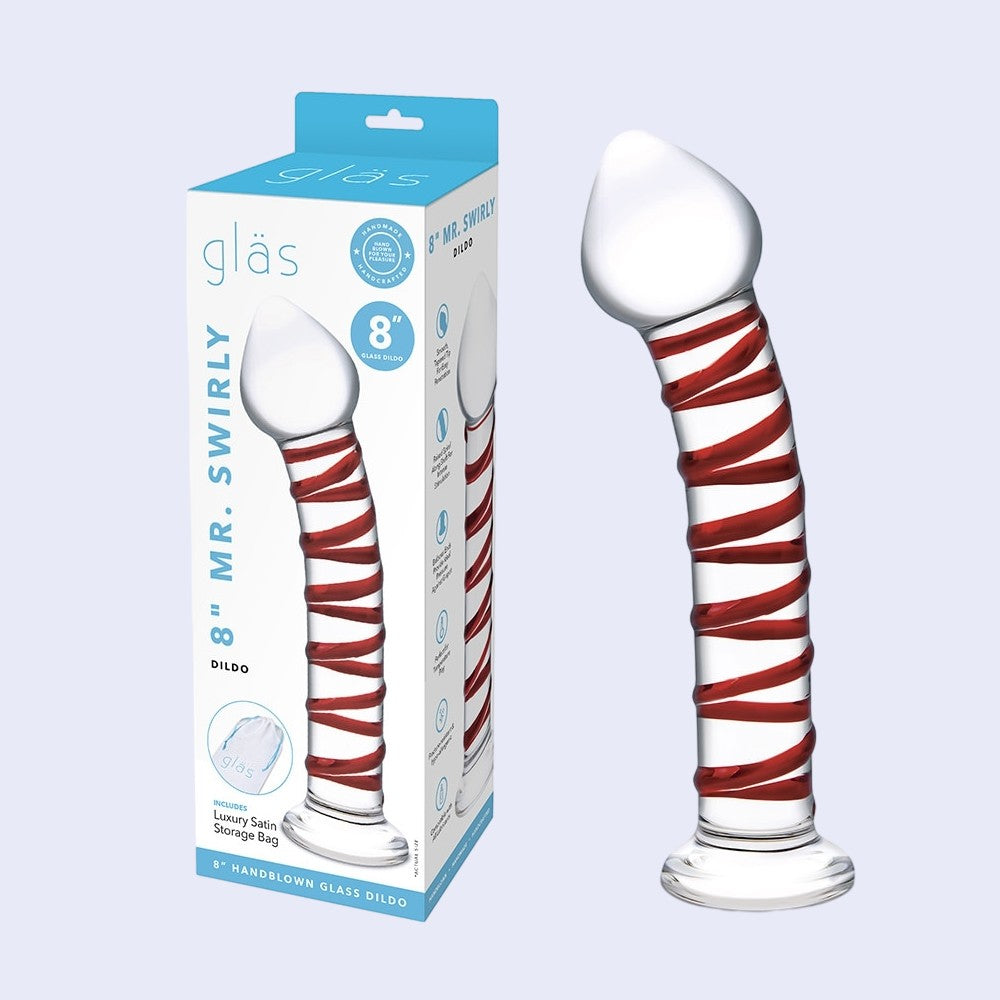 GLAS Mr. Swirly 8 Inch Glass Dildo
