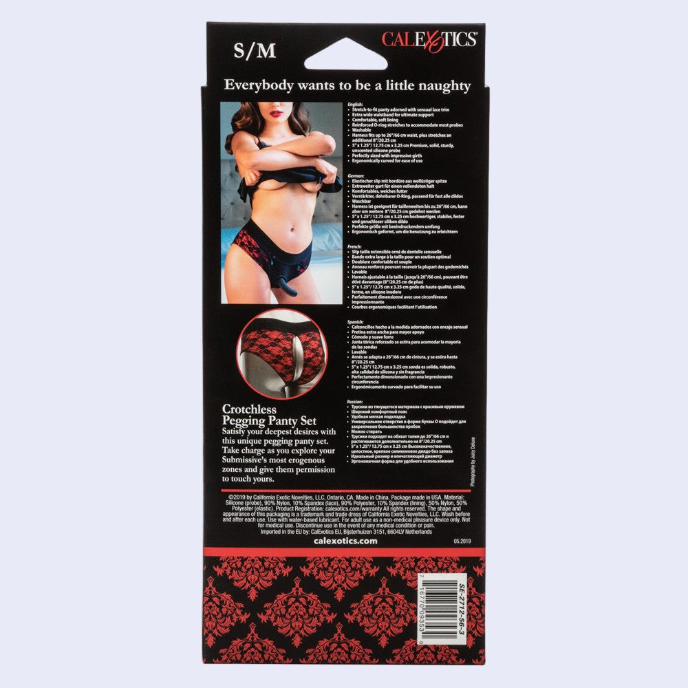 Scandal Crotchless Pegging Panty Set S/M