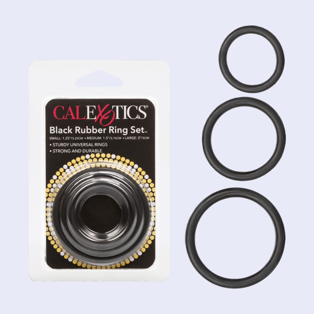 CalExotics Rubber Cock Ring 3-Piece Set - La Pepa