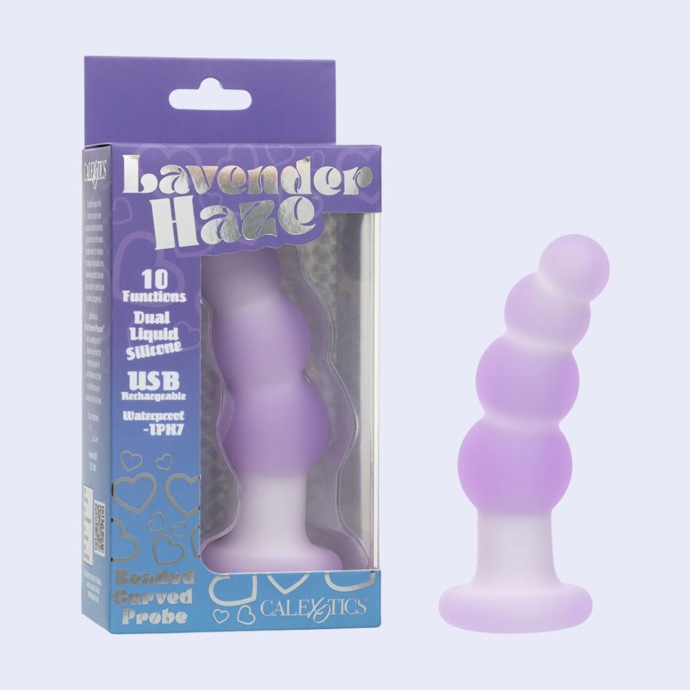 CalExotics Lavender Haze Beaded Curved Anal Probe - La Pepa