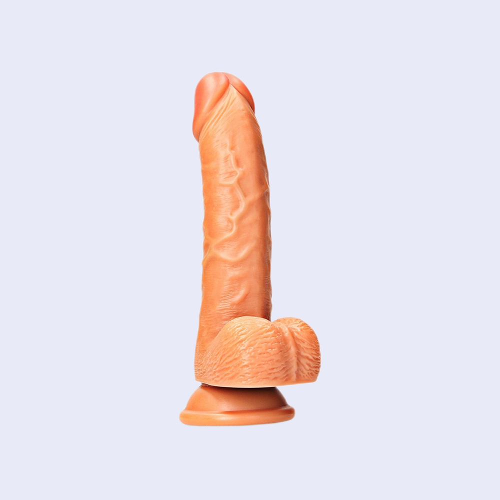 RealRock Curved Dildo 6 Inch With Balls