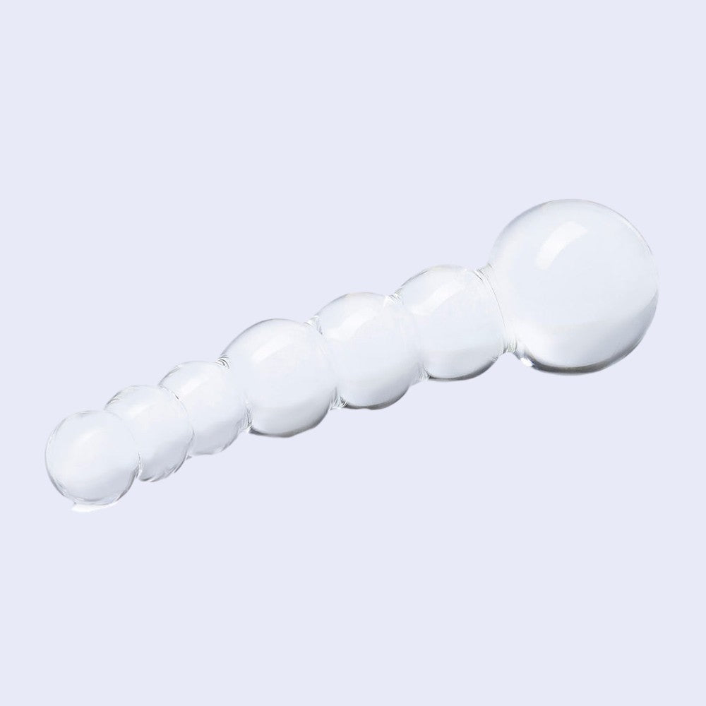GLAS 5" Curved Glass Beaded Dildo