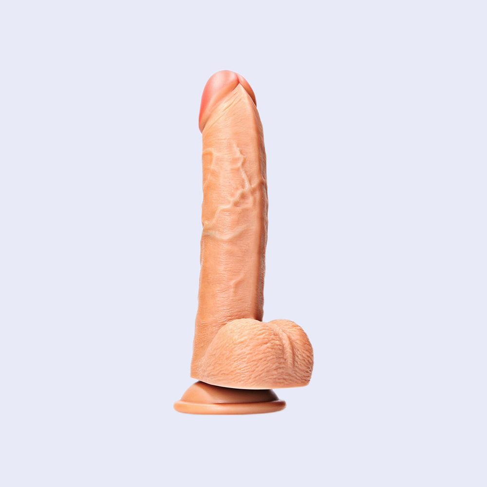 RealRock 8 Inch Curved Dildo with Balls
