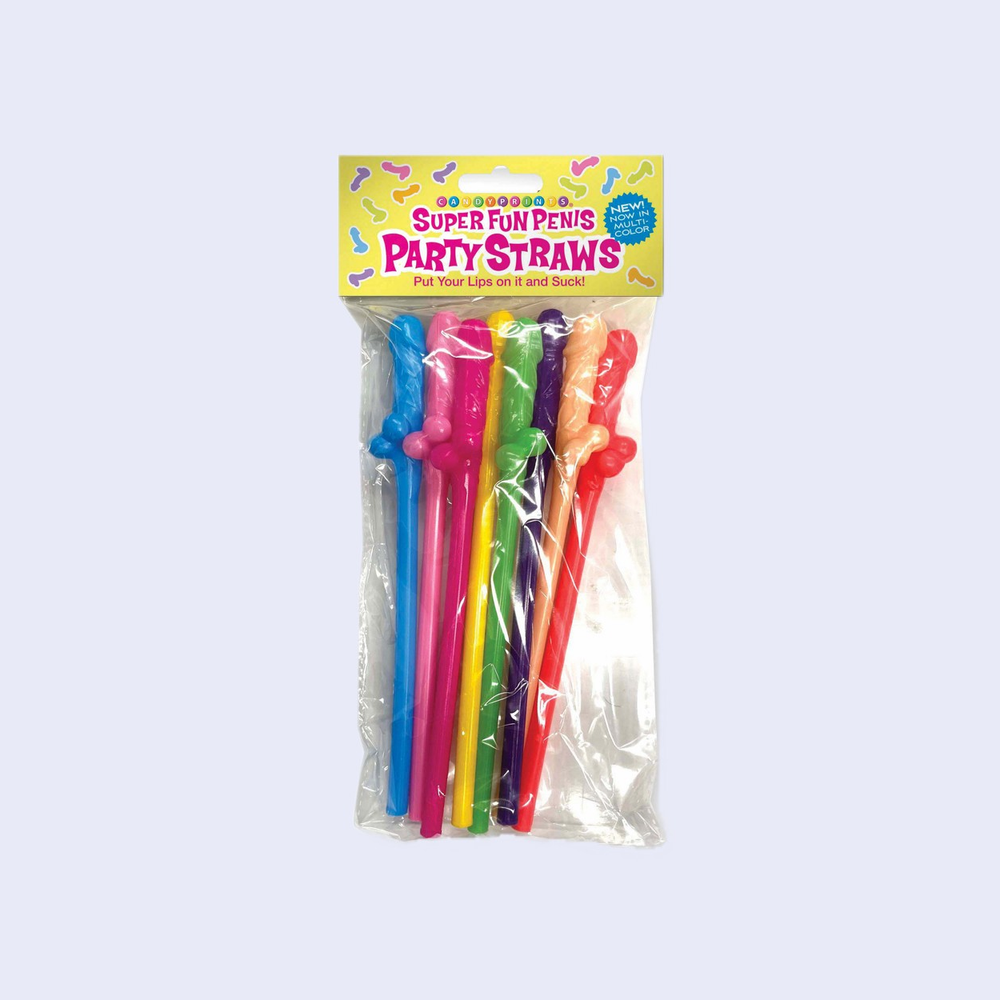 Super Fun Penis Multicolor Straws 8 Pack