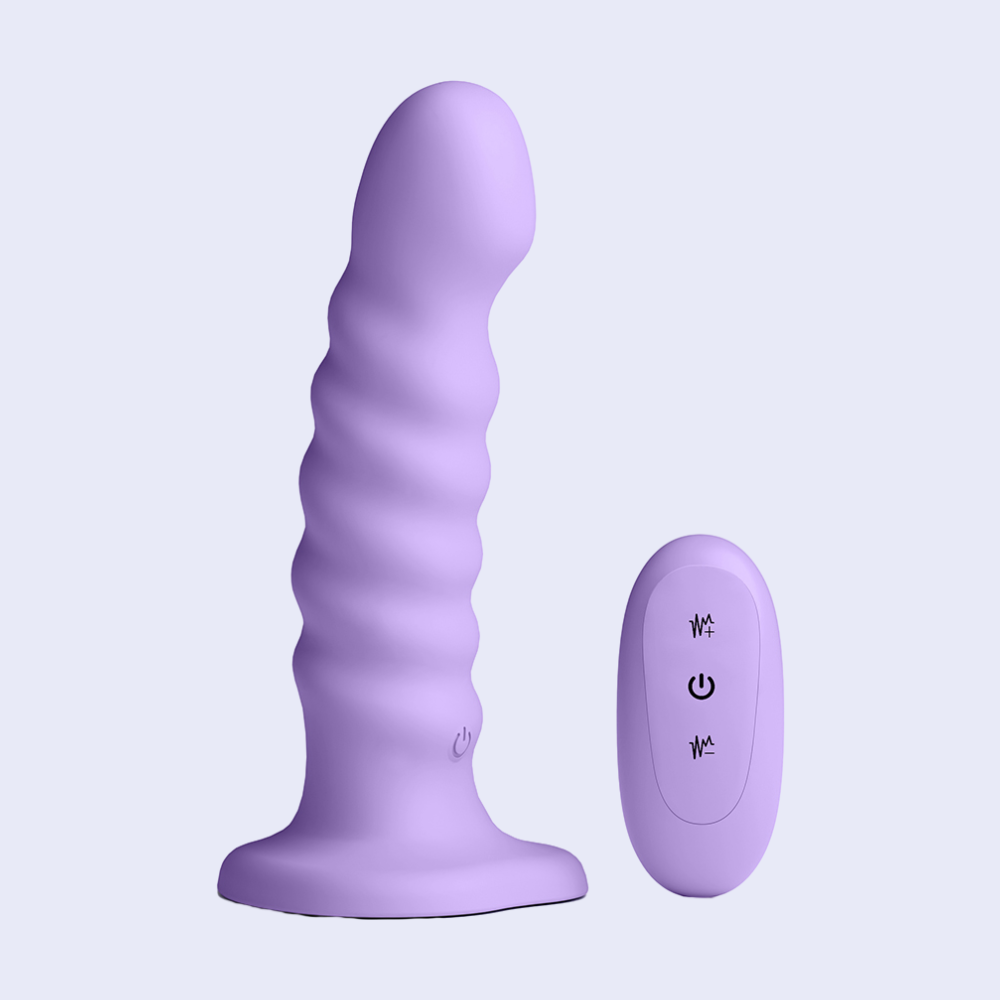 NS Novelties Colours Ribbed Remote Vibrating Dildo - La Pepa