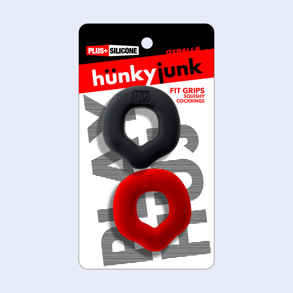 Oxballs Hunkyjunk Fit Grips Cock Ring 2-Pack - La Pepa
