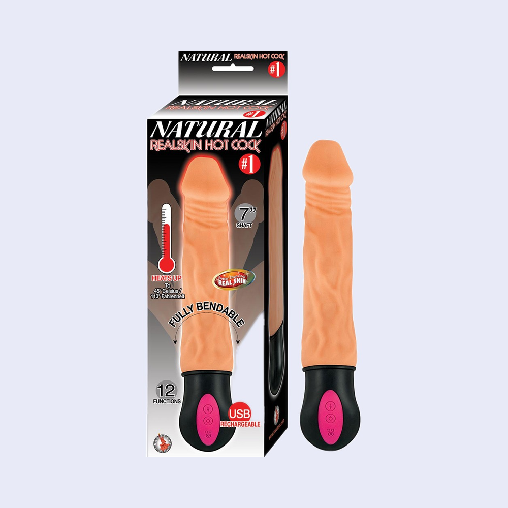 Natural Realskin Hot Cock #1 Flesh 10 Inch Vibrator