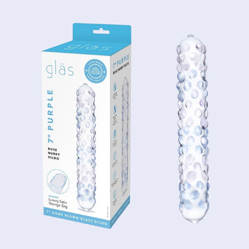 GLAS Purple Rose 6.5 Inch Nubby Glass Dildo