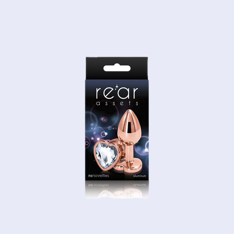 Rose Gold Heart Small Clear Anal Plug