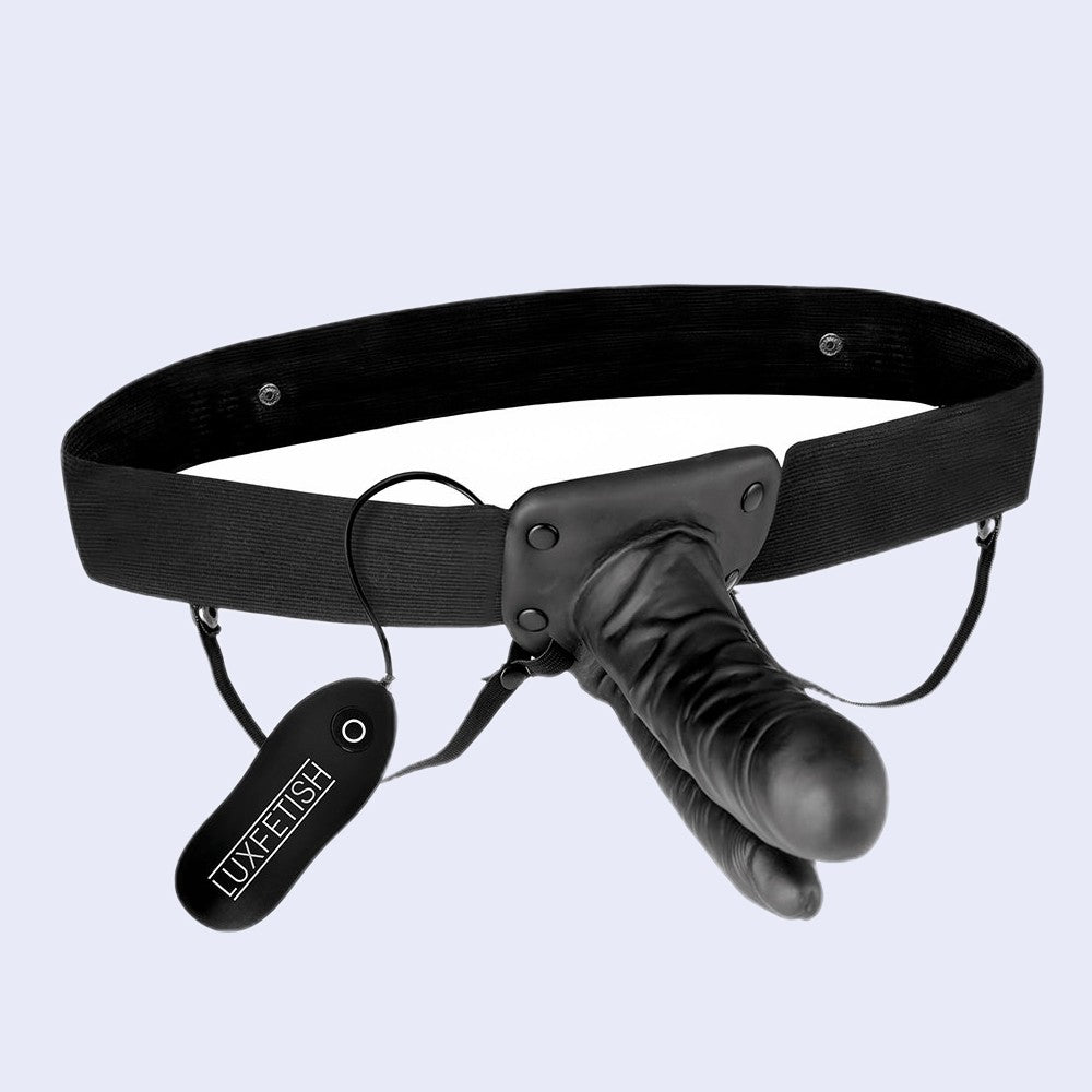 Lux Fetish Unisex Vibrating Hollow Strap-On