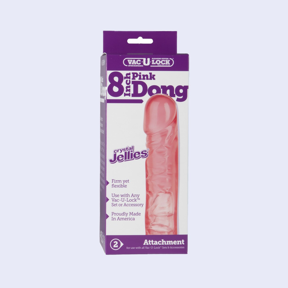 Vac-U-Lock 8 Inch Crystal Jellies Dong