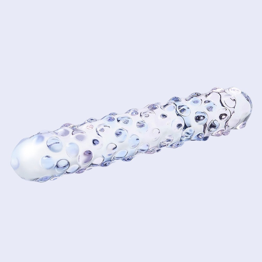 GLAS Purple Rose 6.5 Inch Nubby Glass Dildo