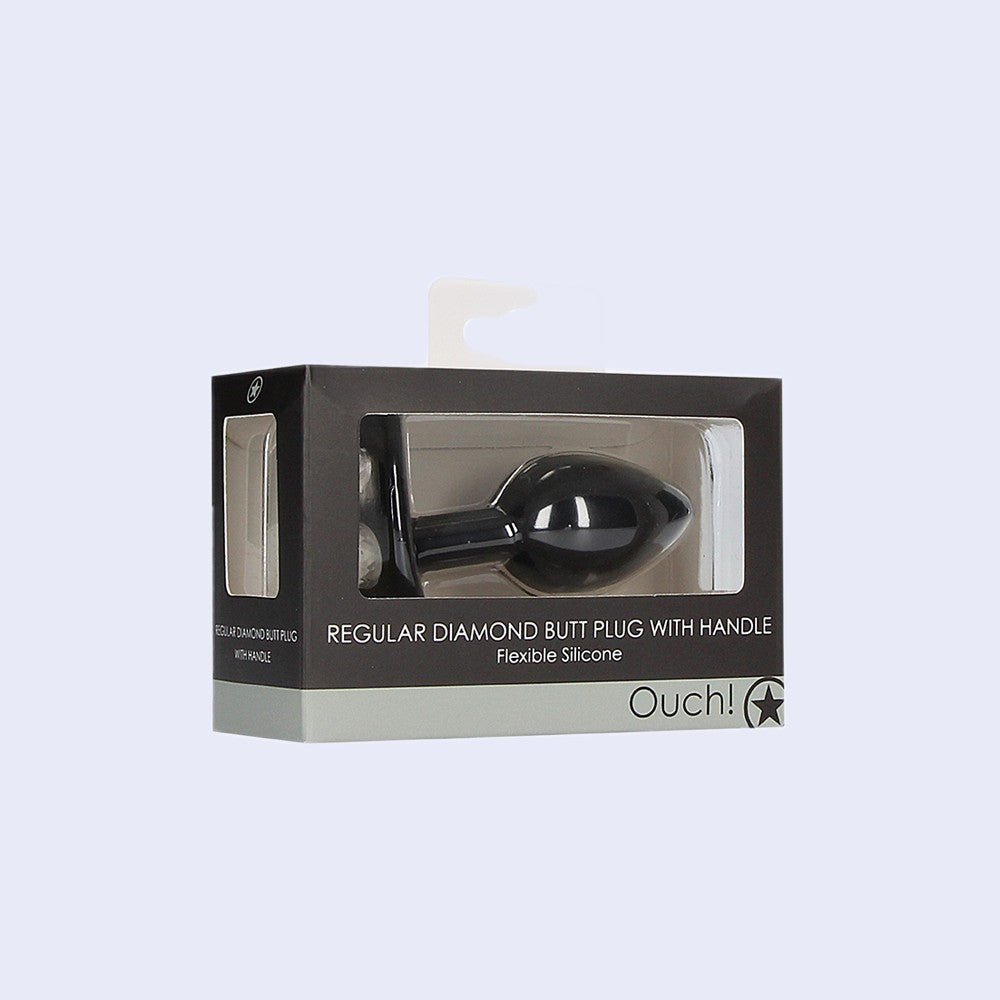 Ouch! Regular Diamond Butt Plug With Handle