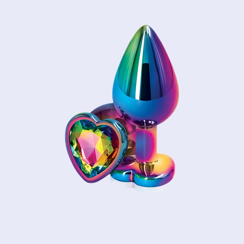 Rear Assets Multicolor Heart Medium Rainbow Plug