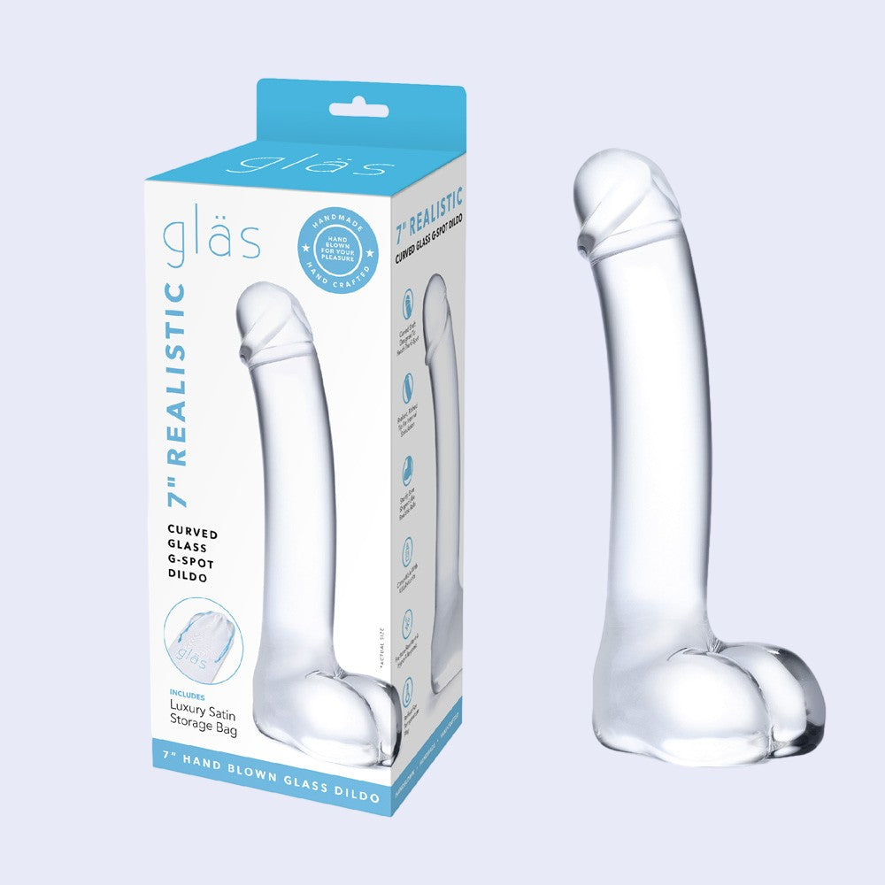 GLAS 7 Inch Curved Glass G-Spot Dildo