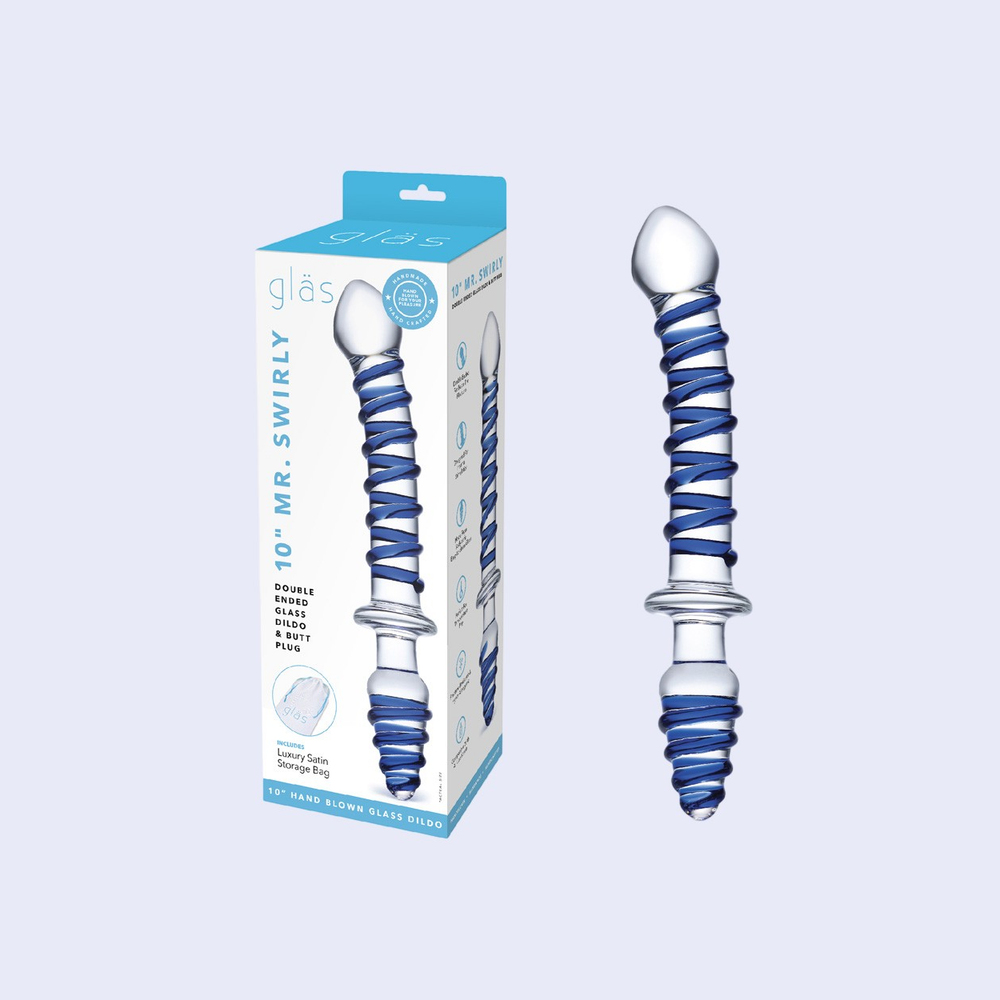 Mr. Swirly 10 Inch Double Ended Glass Dildo