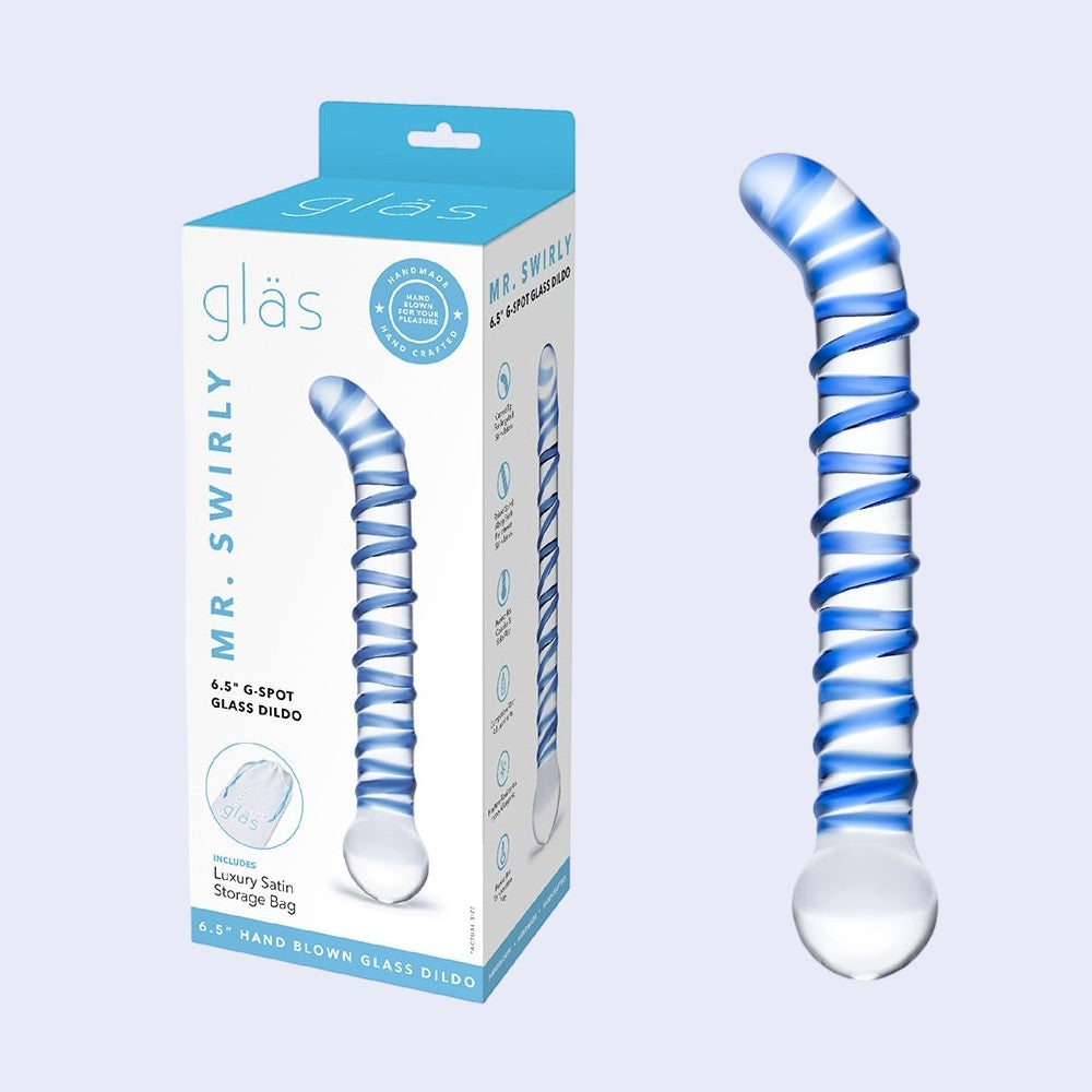 GLAS Mr. Swirly 6.5 Inch G-Spot Glass Dildo