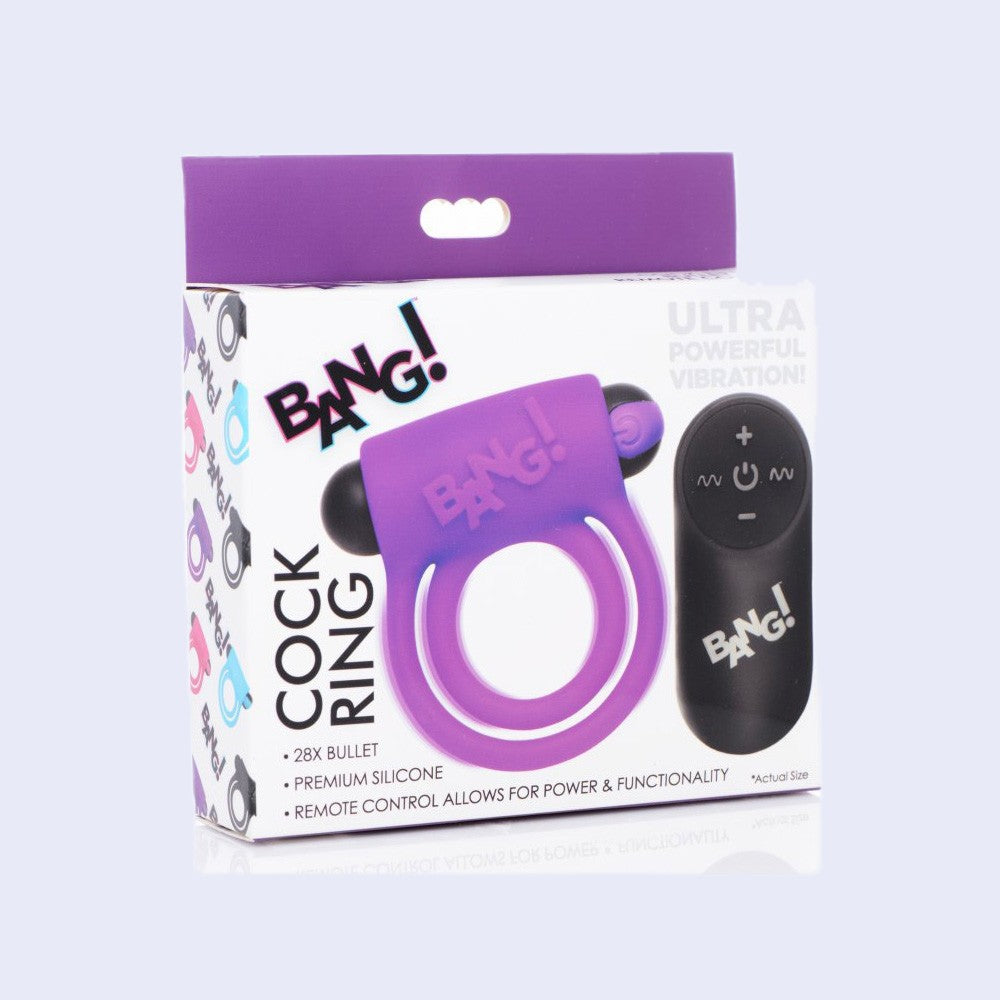 Bang! Silicone Cock Ring with Bullet Remote