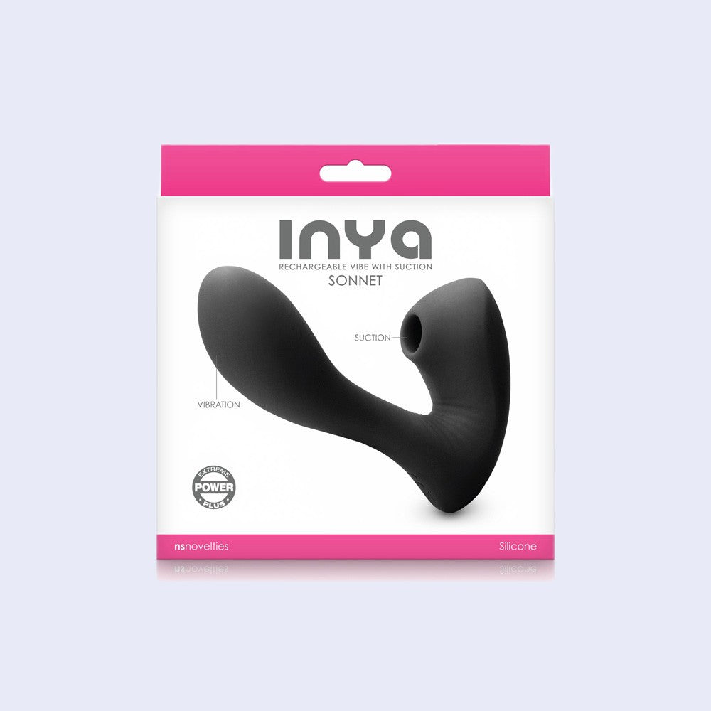 Inya Sonnet Black - Contoured G-Spot Vibrator with Air Pulse