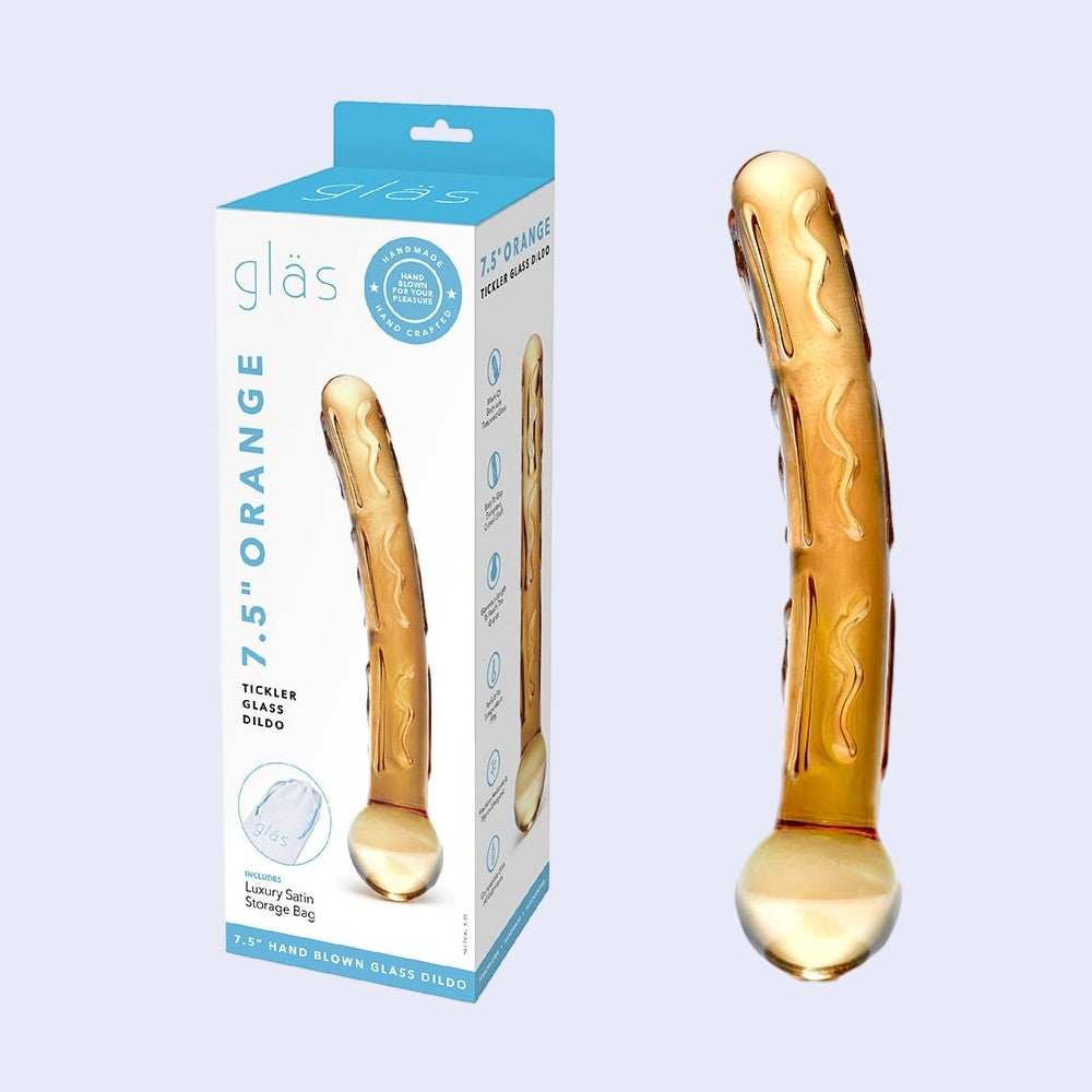 GLAS Orange Tickler 6.5 Inch Glass Dildo