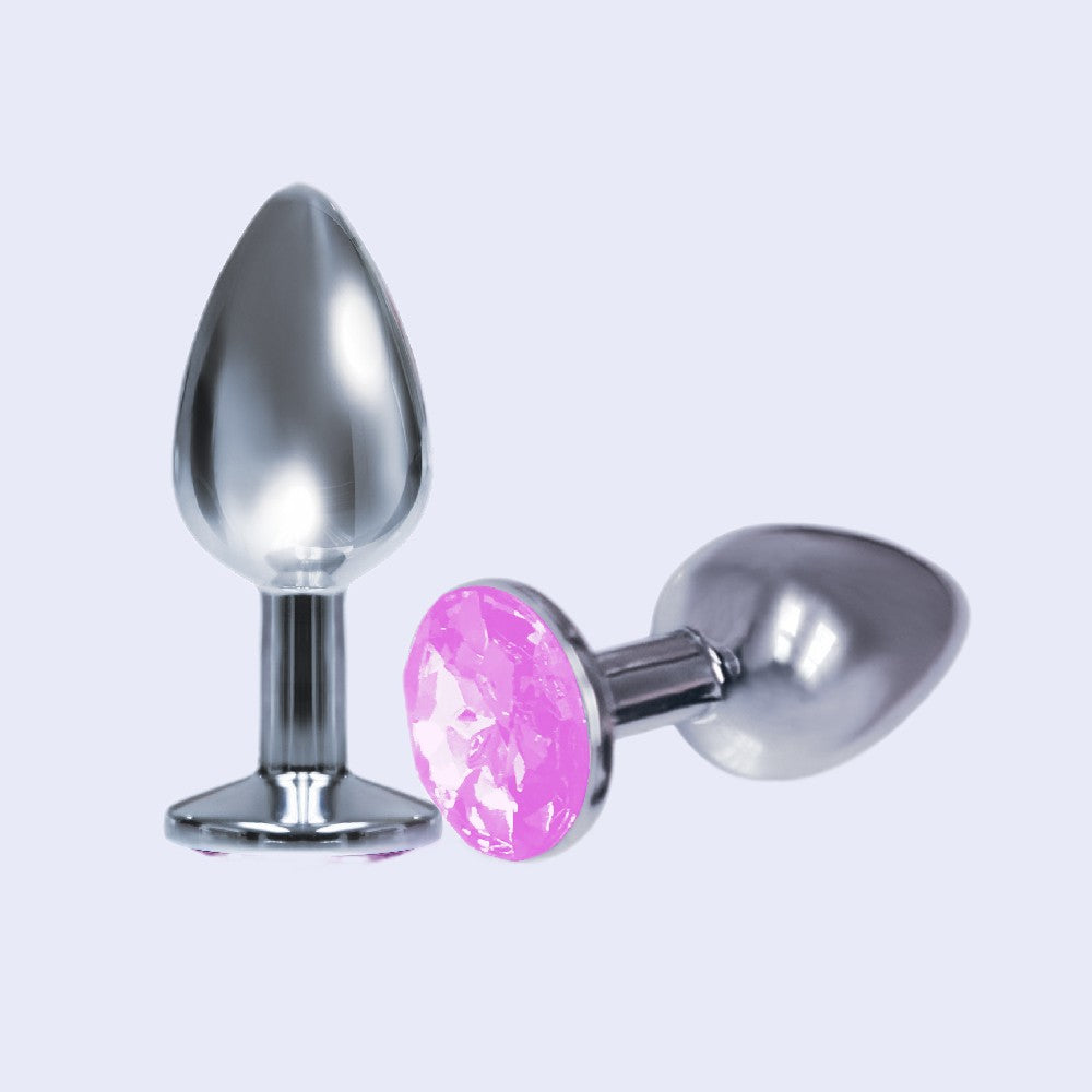 The 9's Silver Bejeweled Stainless Steel Plug