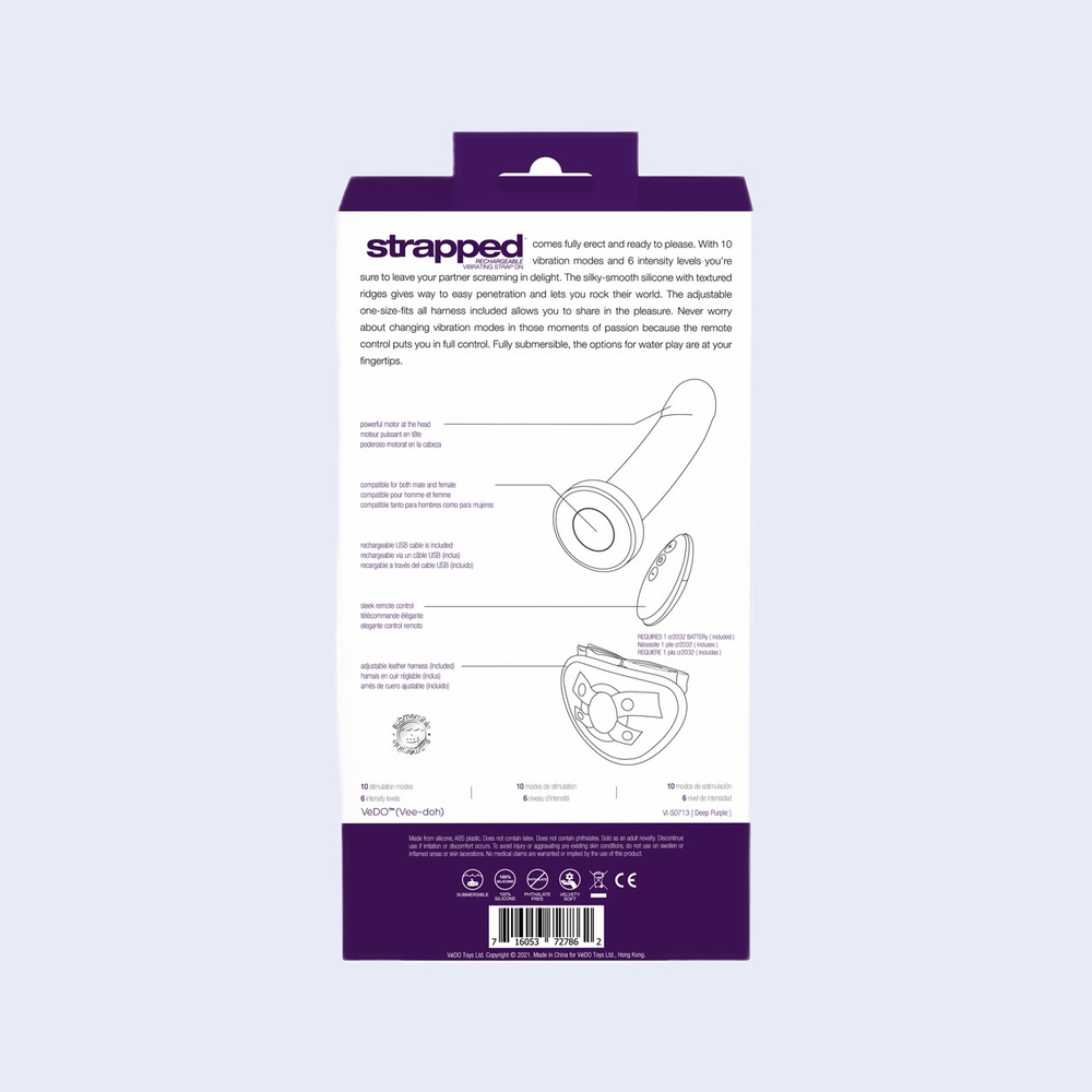 VEDO Strapped Rechargeable Vibrating Strap On