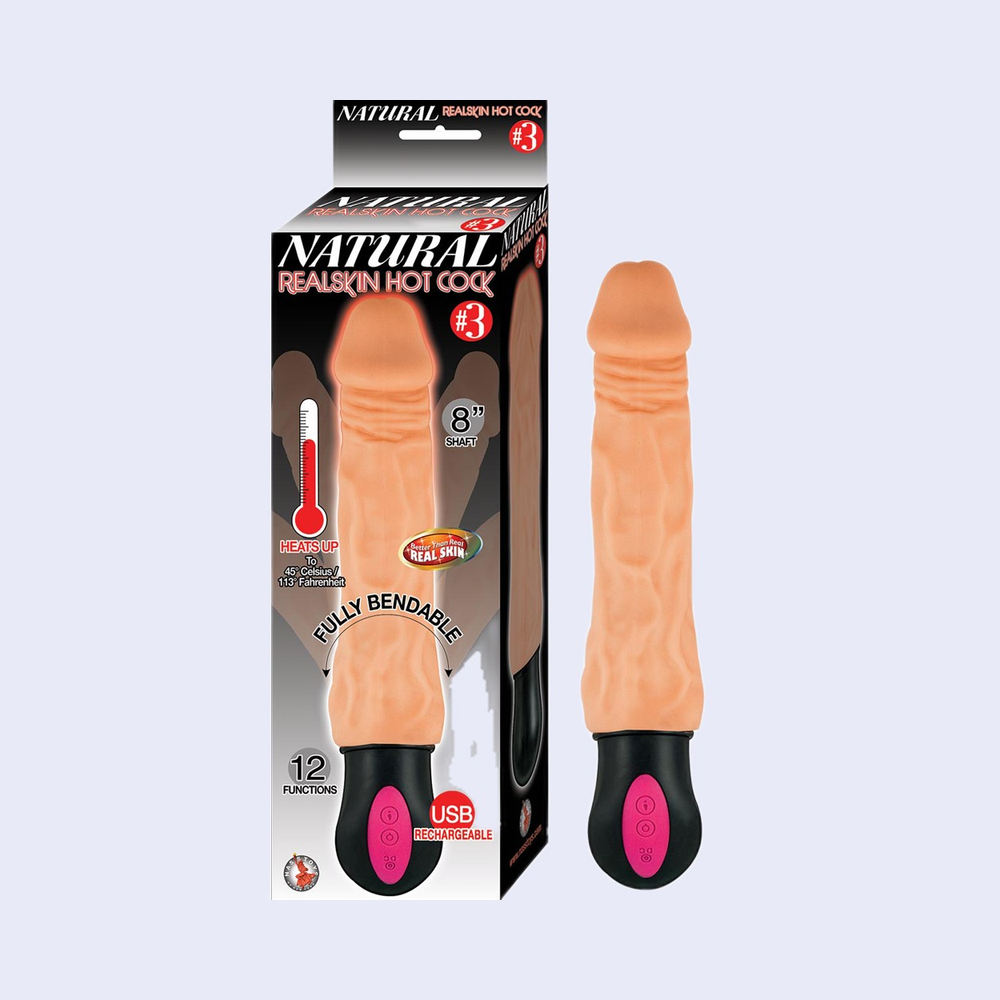 Natural Realskin Hot Cock #3 8 Inch Vibrator