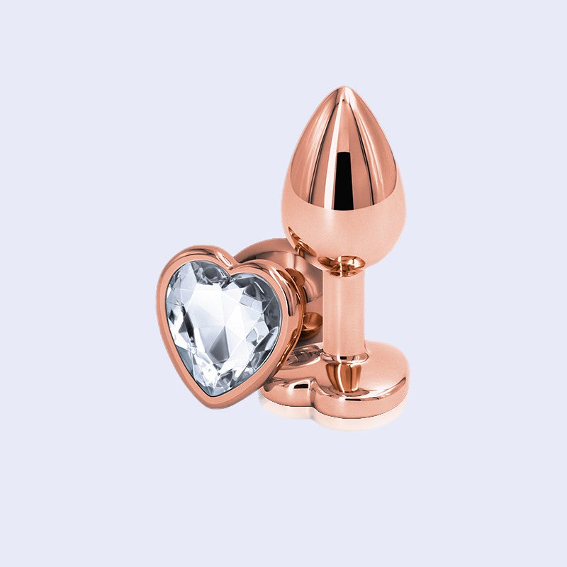 Rose Gold Heart Small Clear Anal Plug