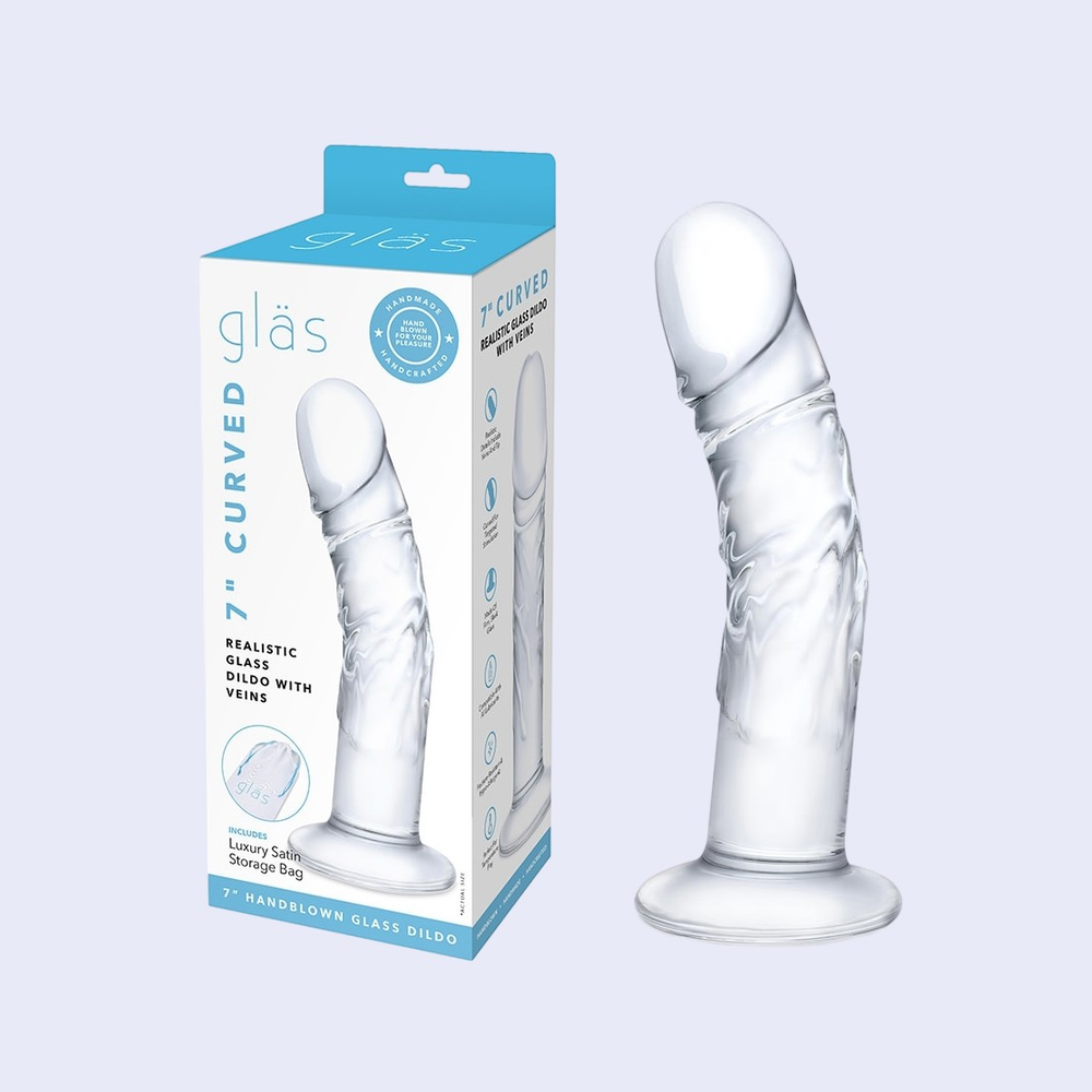 GLAS 7 Inch Curved Glass Dildo
