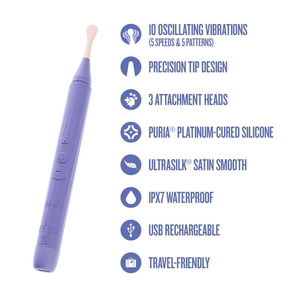 Blush Juno Oscillating Wand Clitoral Vibrator - La Pepa